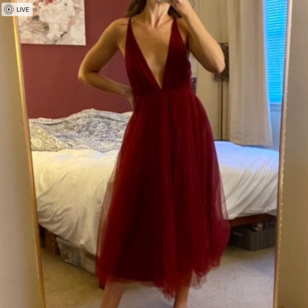 Cocktail/Formal Wine Color Cinderella Dress - Size Small